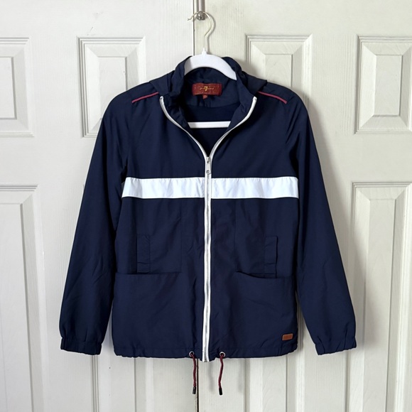 7 For All Mankind Hooded Rain Jacket - Picture 1 of 9